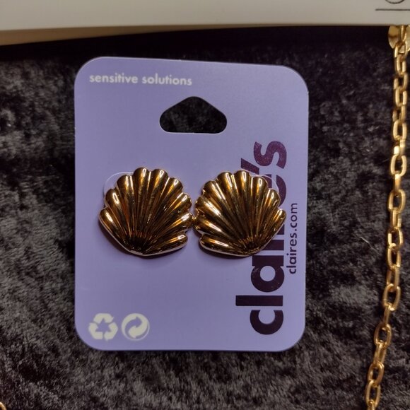 New‎ Claires Icing Chunky Chain Link Collar Choker Necklace Rings Earrings Set - Picture 6 of 10